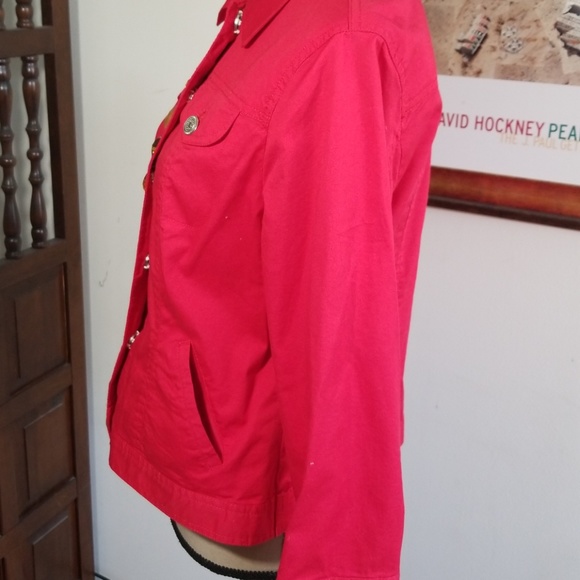 Hearts of Palm red beaded jacket. Size 10 - Picture 4 of 8